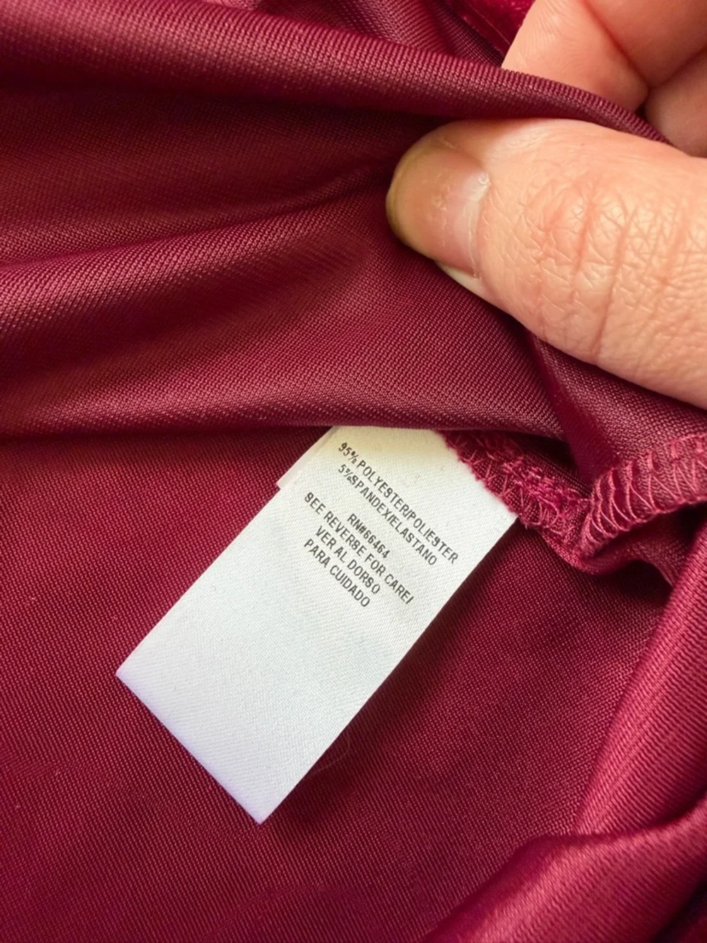 NWT Sandra Darren Wine Velvet Dress with 3/4 Sleeves - Picture 6 of 8